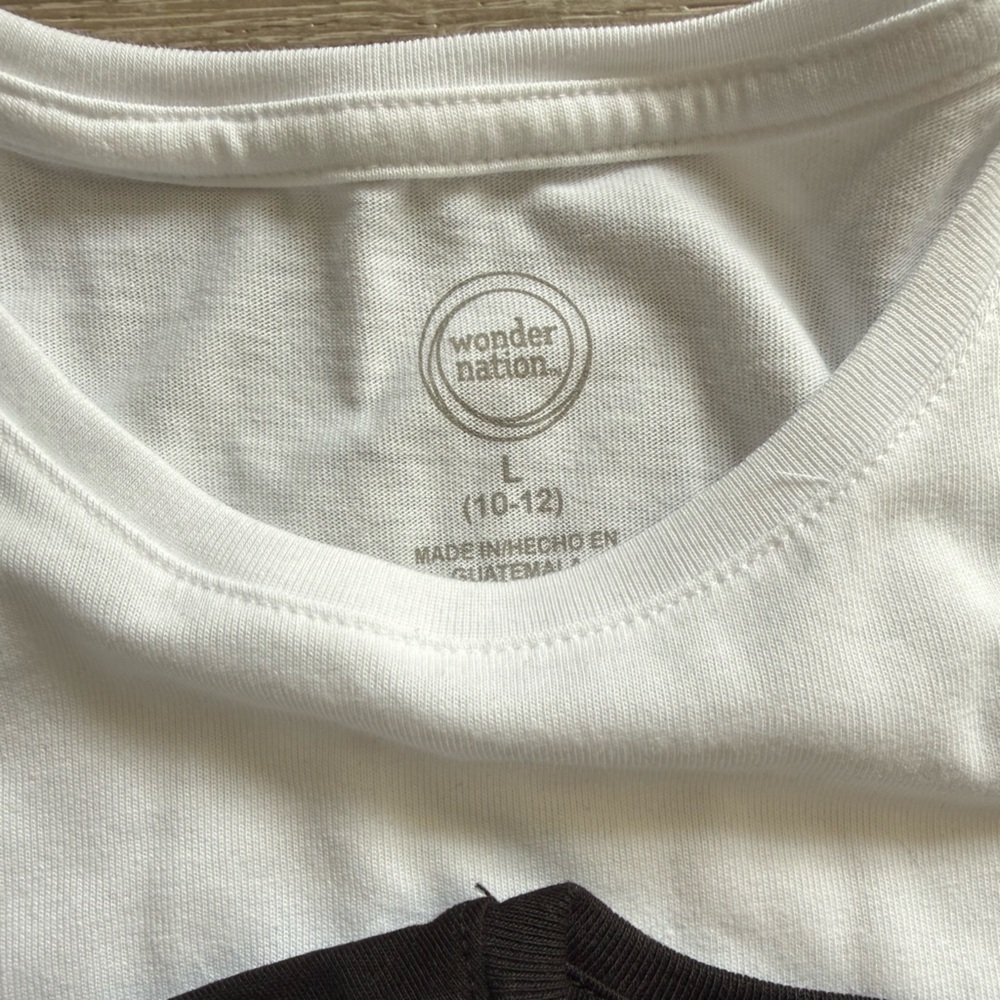 Wonder Nation Girls L(10/12) Tee Set Black/White - Picture 3 of 5